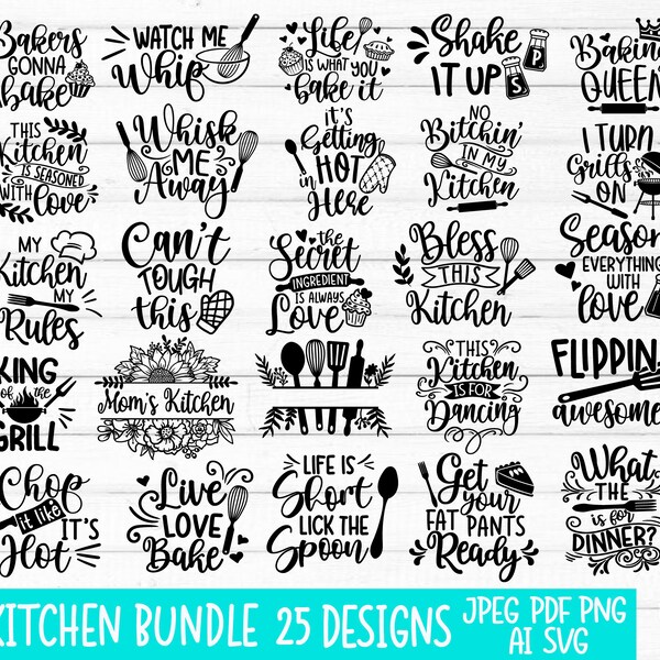 Kitchen SVG Bundle, Kitchen Svg, baking svg, Kitchen Quotes svg, Funny Kitchen svg, kitchen towel svg, Pot holder svg, Svg Files for cricut