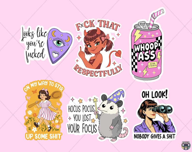 43 Sarcastic Funny Printable Sticker Designs Bundle, Quotes Sublimation Sarcastic Snarky Clipart image 4