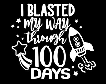 Archivo SVG de 100 días de clases: Cohete (Descarga digital)
