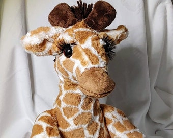 Giraffe weighted stuffed animal, plush giraffe, handmade weighted giraffe, giraffe plushie, sensory friendly, autism support