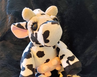 Handmade Weighted Plush Cow: Sensory Friendly Stuffed Animal