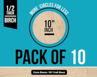 Birch Wood Circles 10" - Smooth Sanded Craft Blanks, Pack of 10
