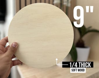 9" Unfinished Wood Circle: 1/4" Soft Wood DIY Blank
