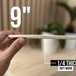 9" Unfinished Wood Circle: 1/4" Soft Wood DIY Blank bild 3