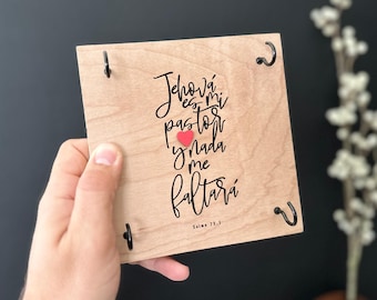 Jehová Es Mi Pastor Wood Key Holder: Baltic Birch Keychain Gift