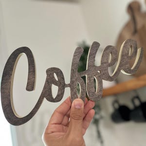 Wood &quot;Coffee&quot; Sign: Rustic Kitchen Decor, 6x11.5 Inch