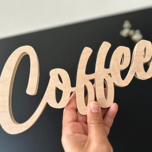 Natural Birch Plywood &quot;Coffee&quot; Sign: Coffee Bar Decor (6x11.5x0.5 inch)