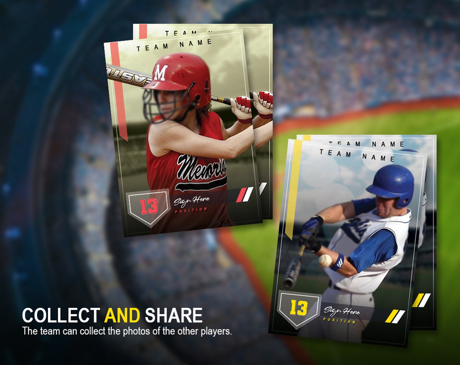Baseball Card / Mockup and Template / Sport Cards Etsy