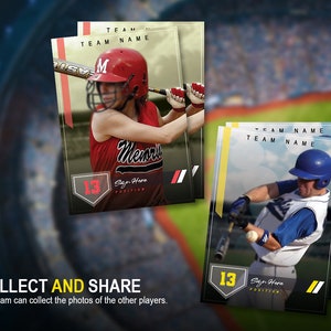 Carta da baseball / Mockup e modello di Photoshop / Baseball / Collage sportivo / Mockup di baseball / Photoshop di baseball / softball / Carta collezionabile