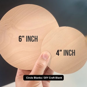 May include: Two unfinished wooden circles, one 6 inches in diameter and the other 4 inches in diameter.  Circle Blanks / DIY Craft Blank