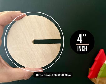 4" Birch Wood Circle Blank with Slot: DIY Craft Supply