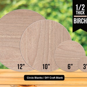Unfinished Circle Wood / Blank Wood / 1/2 Thick / Circle Blanks / Diy Supplies / Wood Round