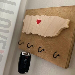 Puerto Rico Key Holder: Baltic Birch Wood Keychain Organizer bild 3