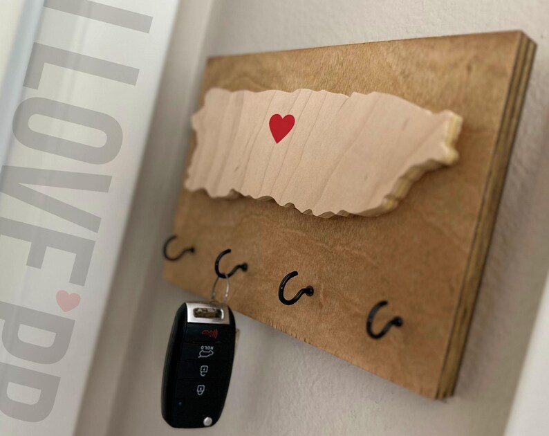 Puerto Rico Key Holder: Baltic Birch Wood Keychain Organizer bild 3