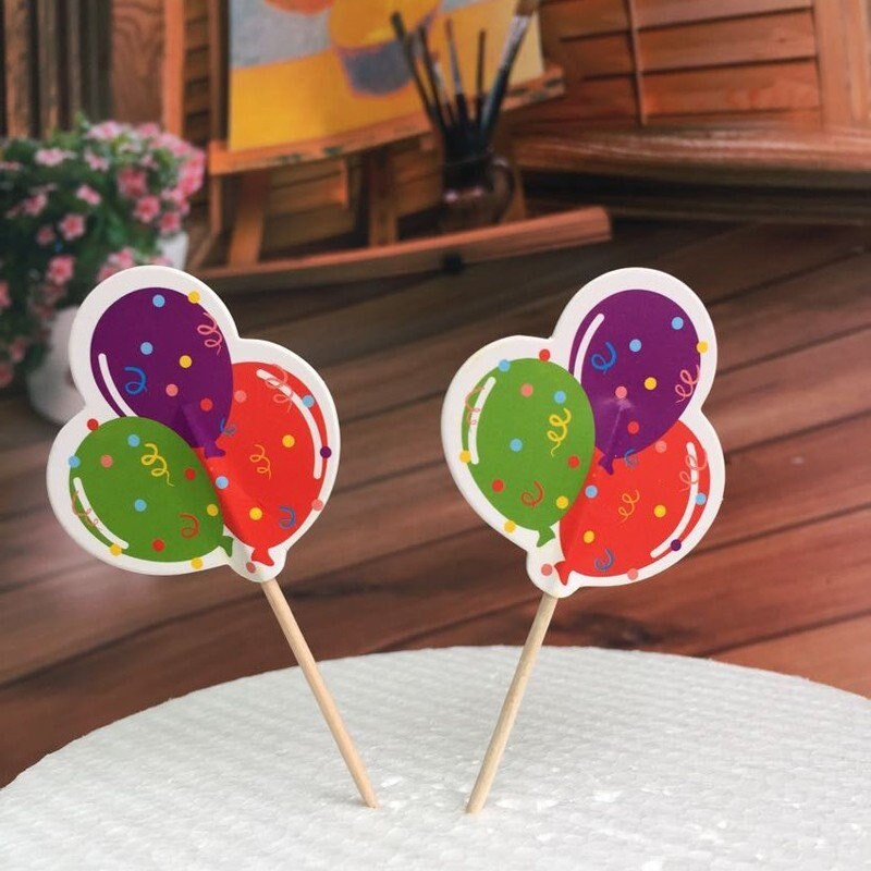 6 Balloons Cupcake Toppers / Cartoon Character Cake Toppers / Etsy UK