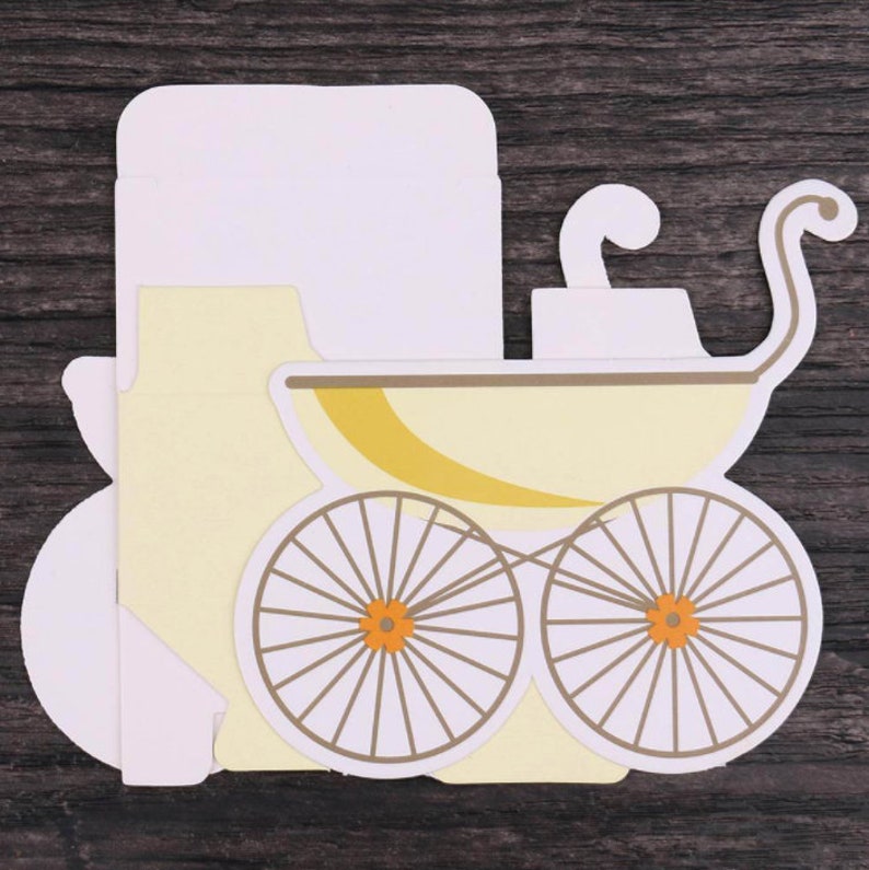 1 Baby Carriage Party Favor Box Baby Shower Favor Box Party Decoration Laser Cut Party Favor Box Baby Shower Decor Party Candy Box