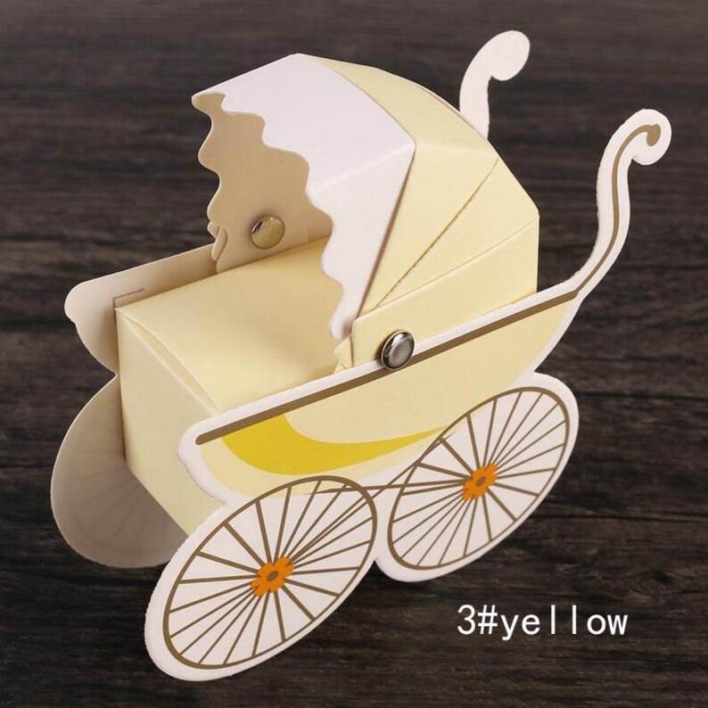 1 Baby Carriage Party Favor Box Baby Shower Favor Box Party Decoration Laser Cut Party Favor Box Baby Shower Decor Party Candy Box
