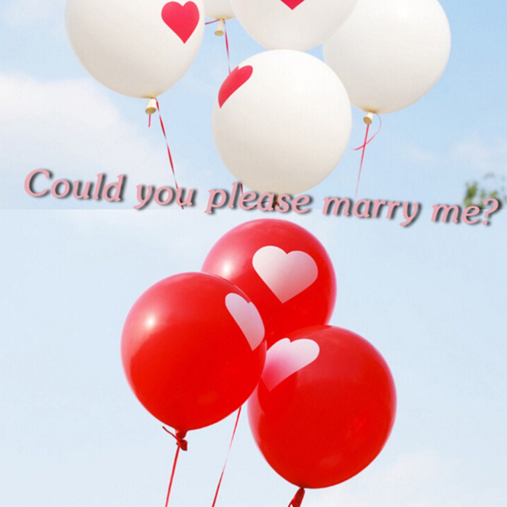 1 Red Heart Latex Balloon / Valentines Day Wedding Balloons / | Etsy