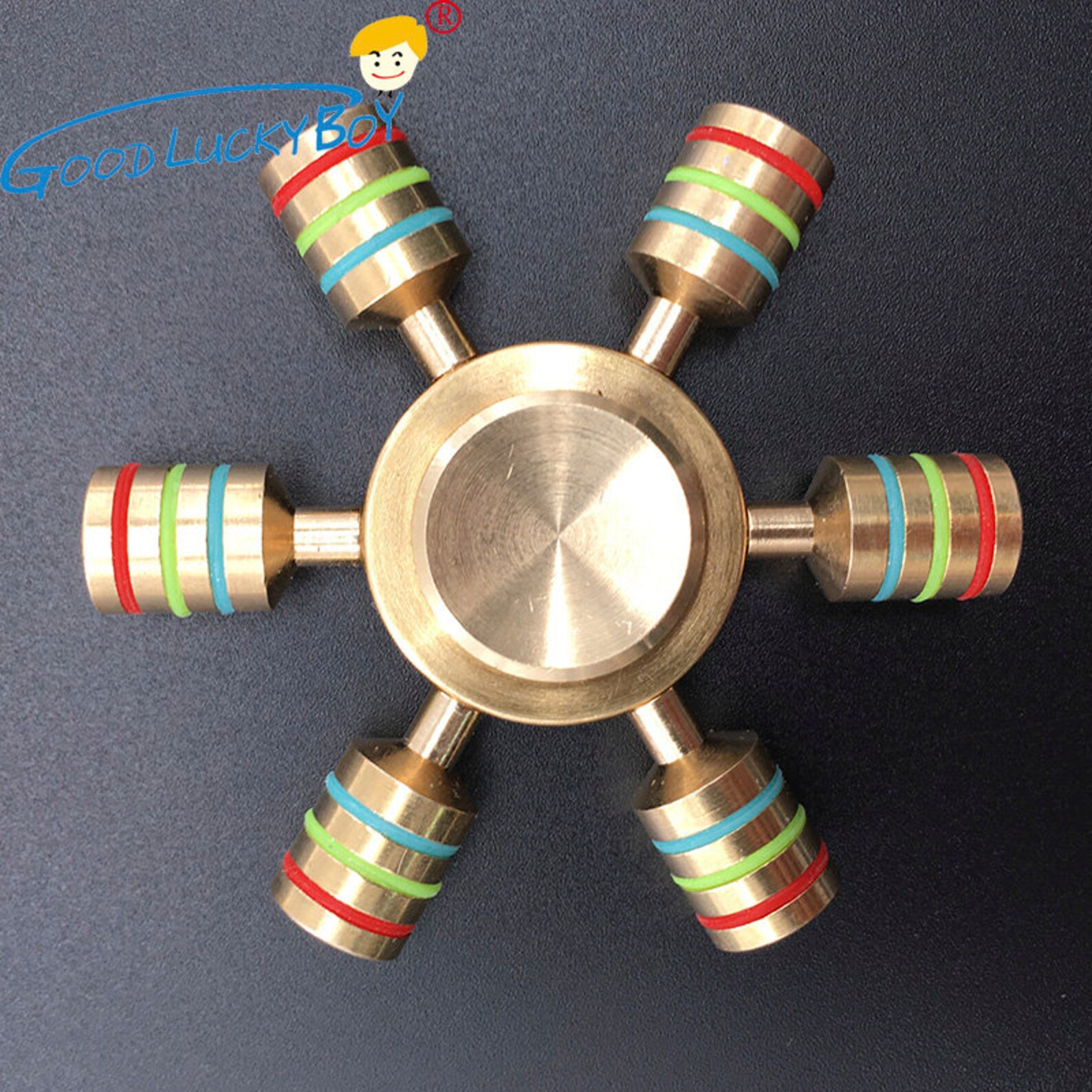 Gold Six Winged Fidget Spinner / Gold Metal Fidget Spinner / Etsy