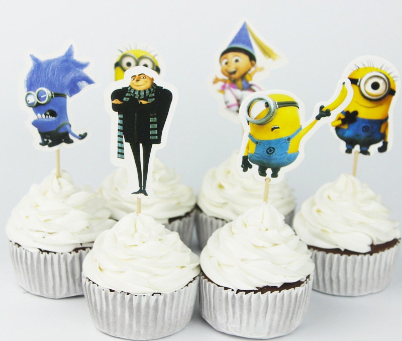 6 Minions Cupcake Toppers / Cartoon Character Cake Toppers / - Etsy Australia 6 Minions Cupcake Toppers / Cartoon Character Cake Toppers / - Etsy Australia