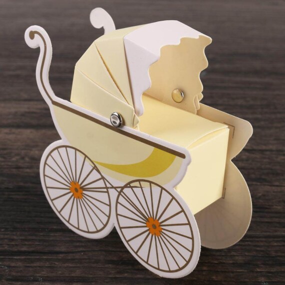 1 Baby Carriage Party Favor Box Baby Shower Favor Box Party Decoration Laser Cut Party Favor Box Baby Shower Decor Party Candy Box