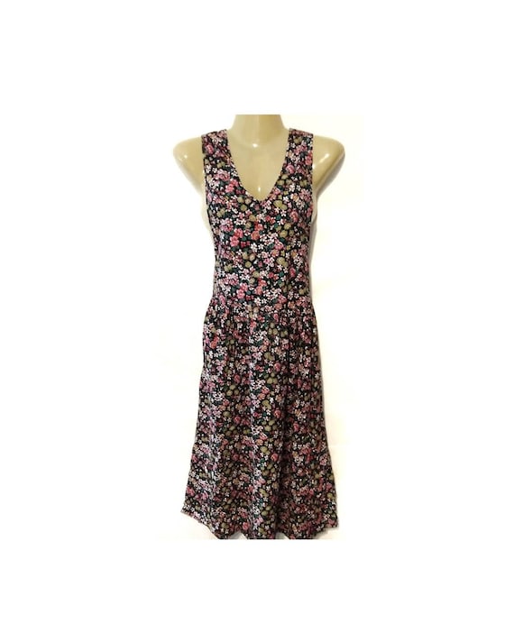 70s Fritzi California boho floral pinafore style m