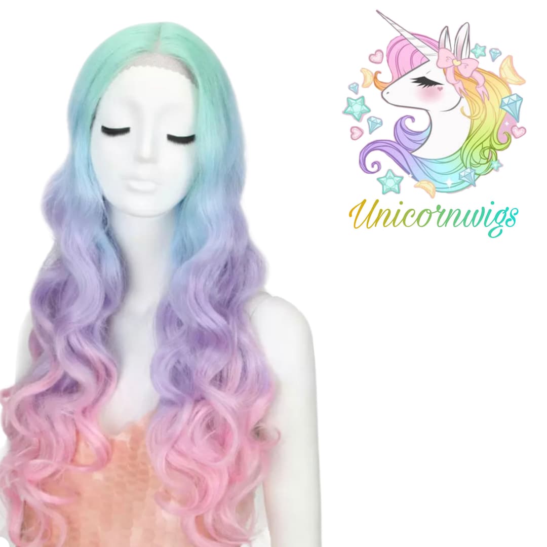 - ✨24” RAINBOW UNICORN BODY WAVY LACE FRONT WIG? ✨24” RAINBOW UNICORN BODY WAVY LACE FRONT WIG? main image 4