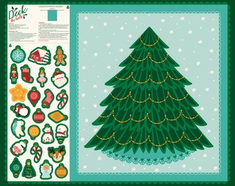 skirt Christmas applique Deck the Halls sweatshirt bag appliques fabric panel cut and sew cotton fabric
