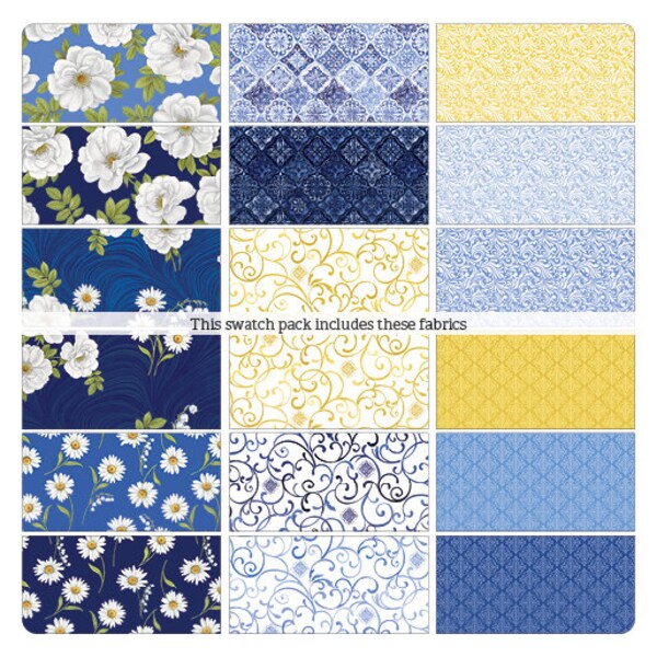 Blue & White Elegance Precuts from Benartex