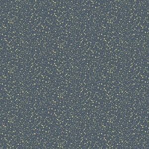 May include: A seamless pattern with a dark blue background and a scattered pattern of small, light yellow dots.