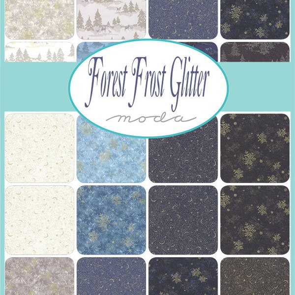Moda Forest Frost Glitter Snowflake Fabric Etsy