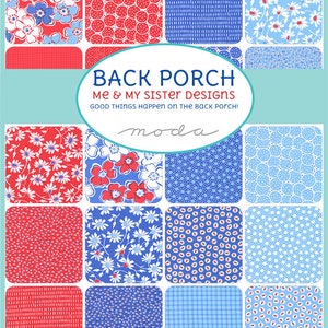 Back Porch Mini Daisies and Stripes w/Bella Solids Waterfall