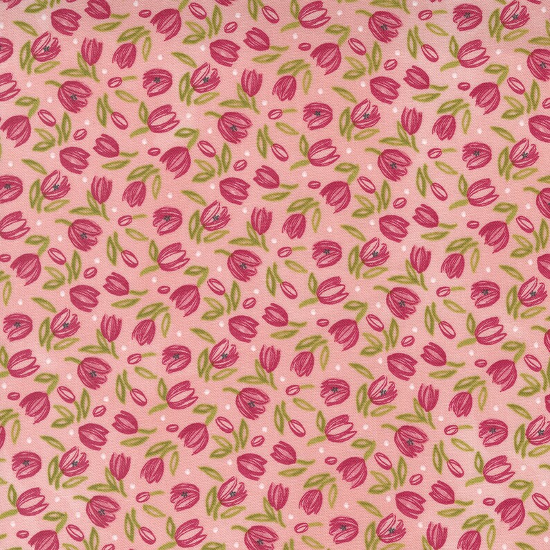 Tulip Tango by Moda Pink Tulips