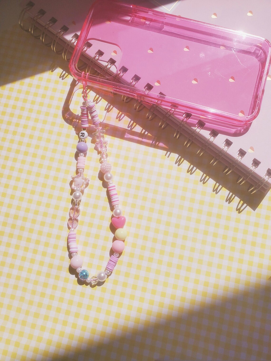 Aesthetic Phone Beaded Straps Cute Pink Star Pearl Cell Phone Etsy