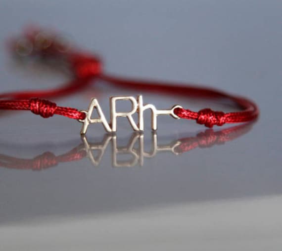 Blood Type Arh Negative Macrame Cord Bracelet Simple Everyday