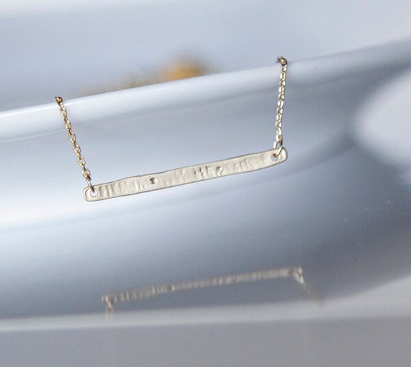 Gold Bar Necklace / Matte Gold Bar Jewelry / Dainty Gold Bar Etsy