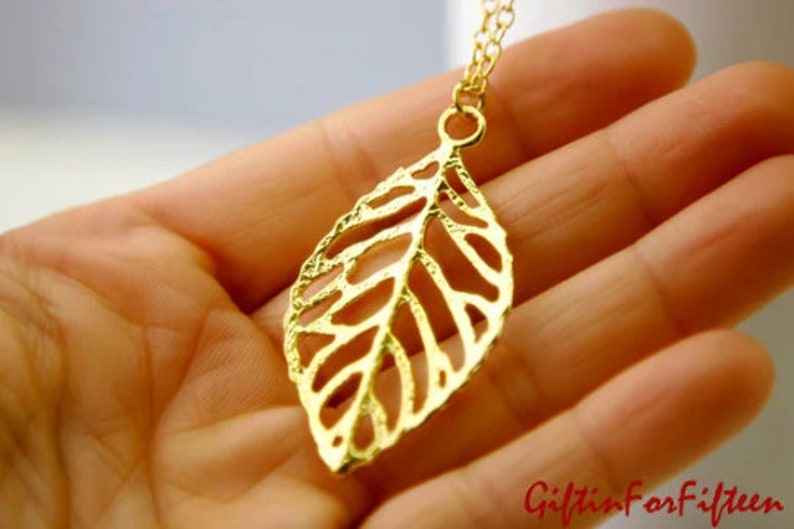 Massive Leaf Necklace / Leaf Necklace / Gold Leaf Jewelry / Bridesmaids