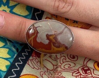 Mookaite Jasper Crystal Mineral Ring Size 6