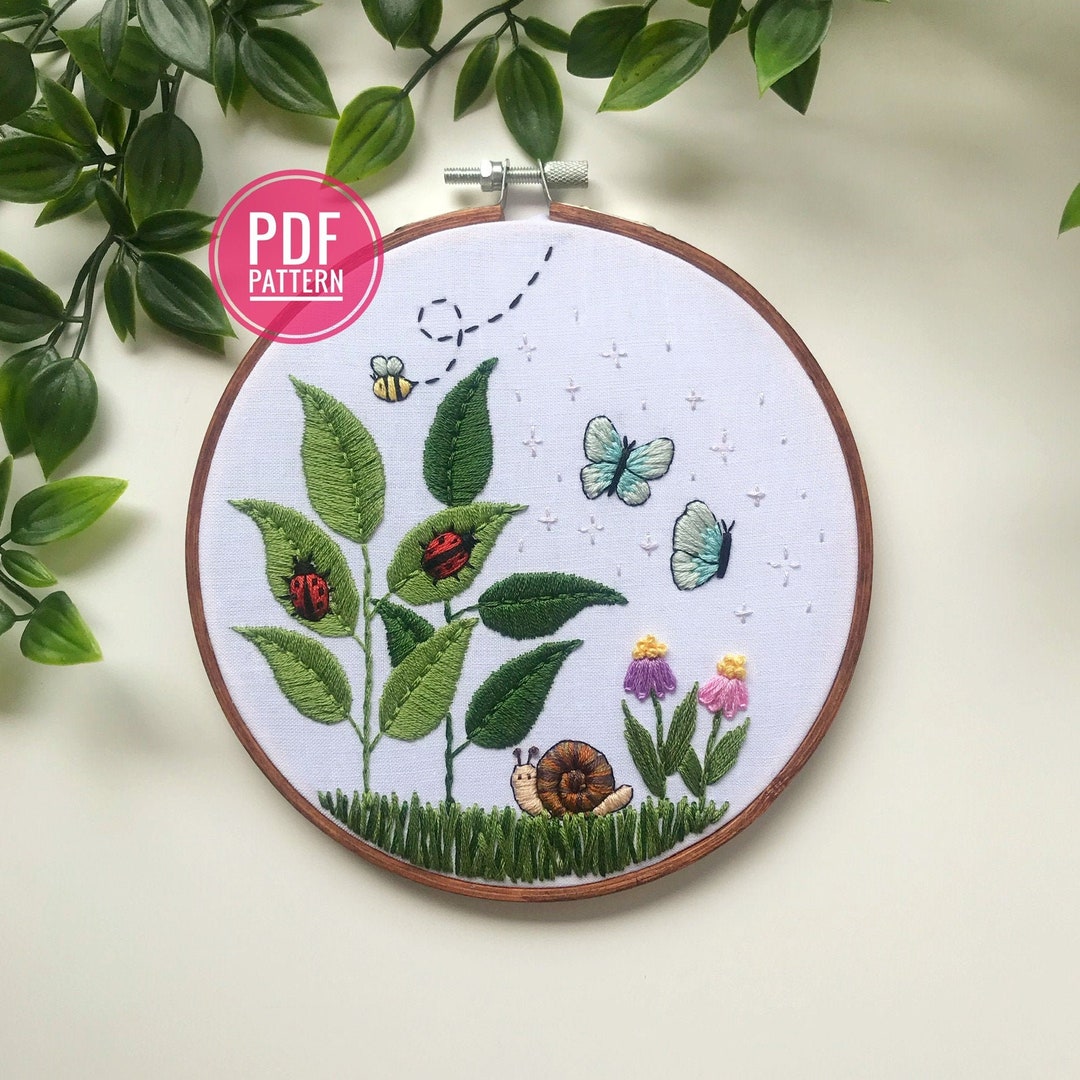 DIY Embroidery for Beginners / European Mesh Embroidery / Flowers Painting  / Plants Flowers Pattern 