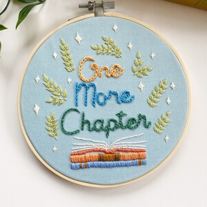 PDF PATTERN | One More Chapter, Beginner Embroidery Pattern, Bookworm ...