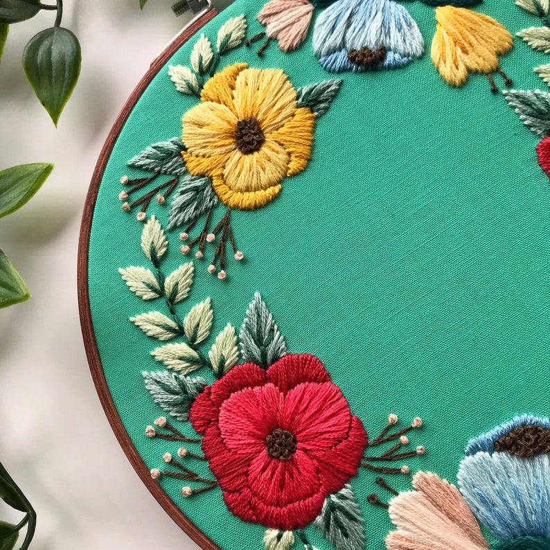 PDF PATTERN Ring of Posies Floral Embroidery - Etsy