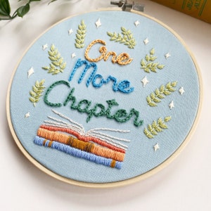 PDF PATTERN | One More Chapter, Beginner Embroidery Pattern, Bookworm ...