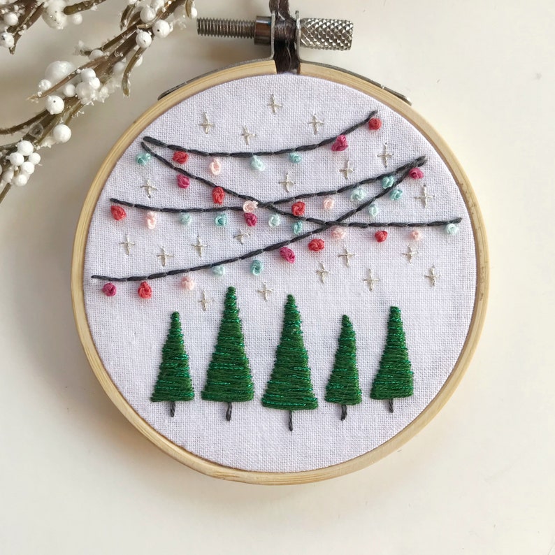 PDF Pattern: Bright Lights Ornament Christmas Embroidery