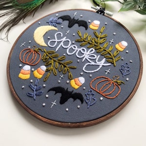 PDF PATTERN Spooky Halloween, Spooky Decor, Halloween Embroidery, Candy Corn, Bats, Beginner Embroidery Pattern, Easy Embroidery PDF image 4