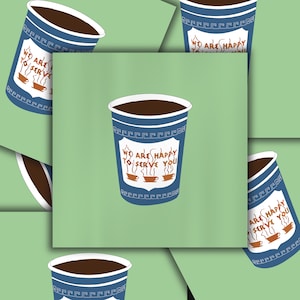 Impresión artística de taza de café de Nueva York // Arte de oficina