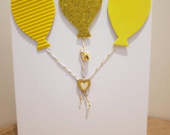 Tactile and scented multi sensory balloon braille card with little sound bell, personalise with your own words. Free Delivery