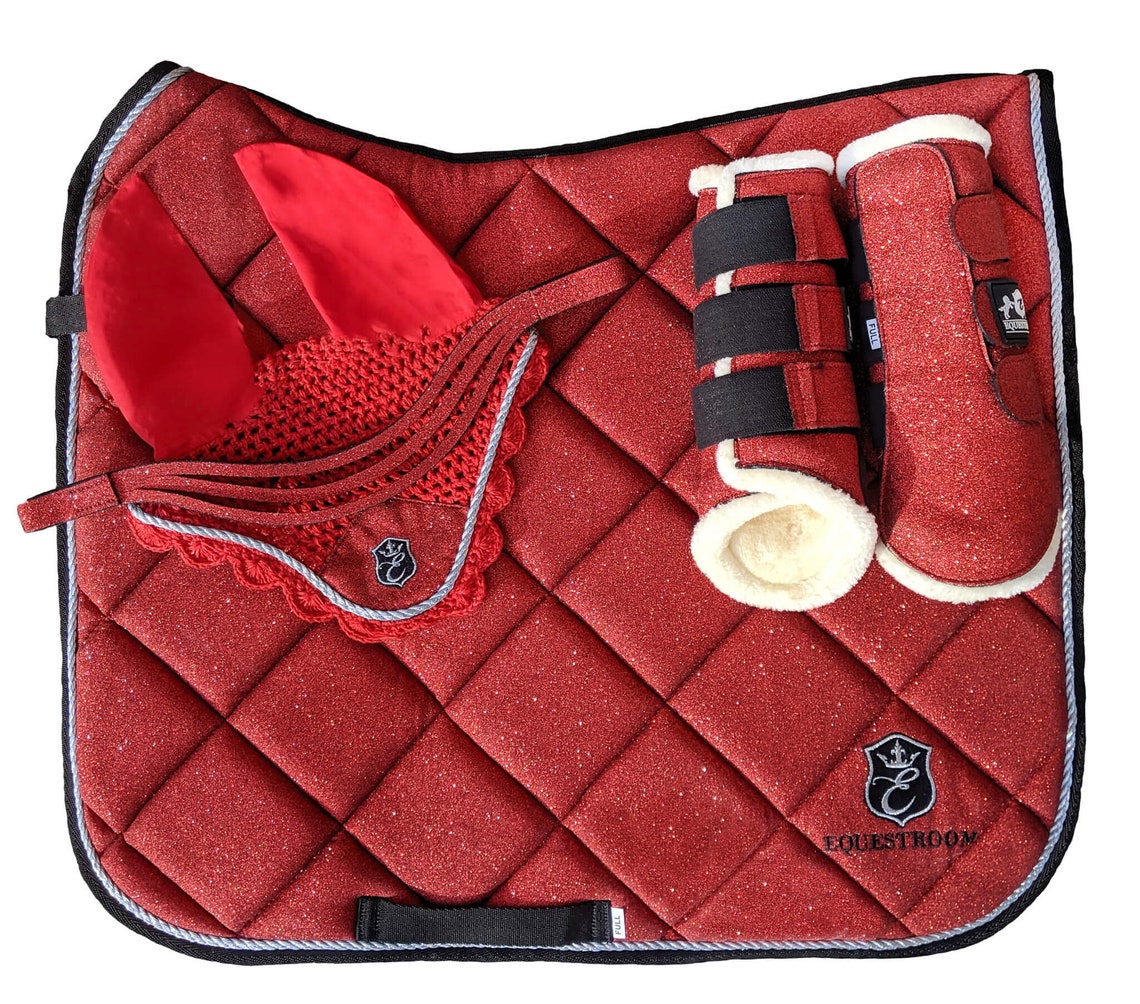 Crimson Red Saddle Pad Set in Boots Etsy