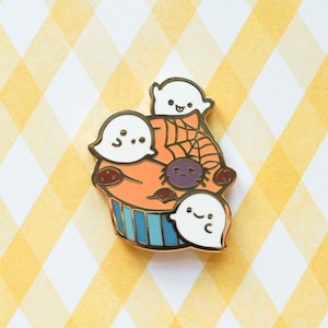 Boo Boo Cupcake (Moody Halloween) Hard Enamel Pin | Original Designs by mofuseasons | Cupcake and Ghost| Trick or Treat, Halloween Gift