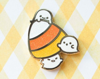 Boo Boo Candy Corn (Moody Halloween) Hard Enamel Pin | Original Designs by mofuseasons | Ghost, Halloween, Spooky Pin | Trick or Treat