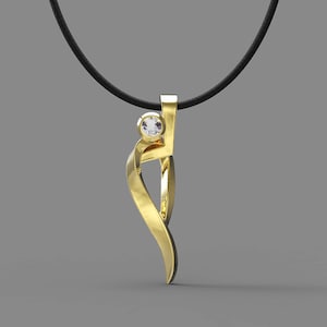 FANY Jewelry Fashionable Gold Plated Ballet 0.925 Argentium Silver Topaz Gemstone Pendant Necklase